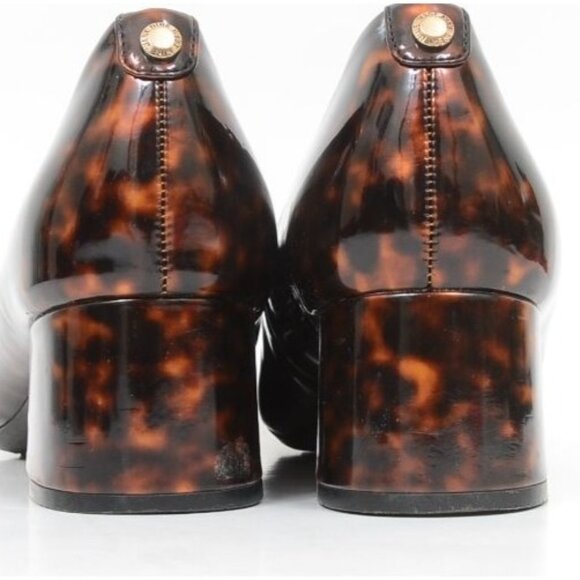 Nine West Cloe 9x9 Women's 11M Tortoise Square Toe Block Low Heel Pumps Office - Picture 4 of 10